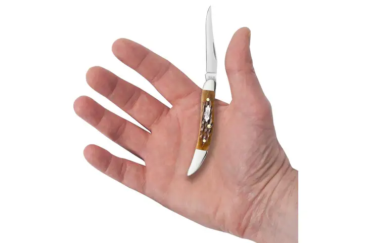 Case Antique Bone Rogers Corn Cob Jig Small Texas Toothpick Folding Knife - view 6